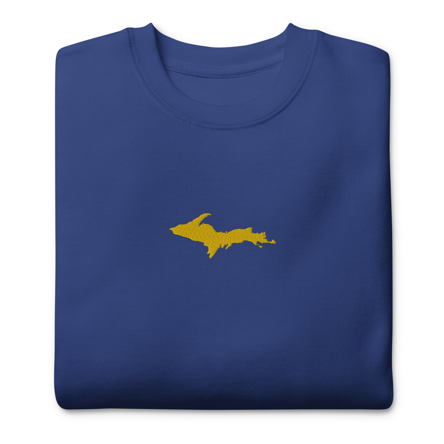 Michigan Upper Peninsula Sweatshirt (w/ Embroidered Gold UP Outline) | Unisex Premium