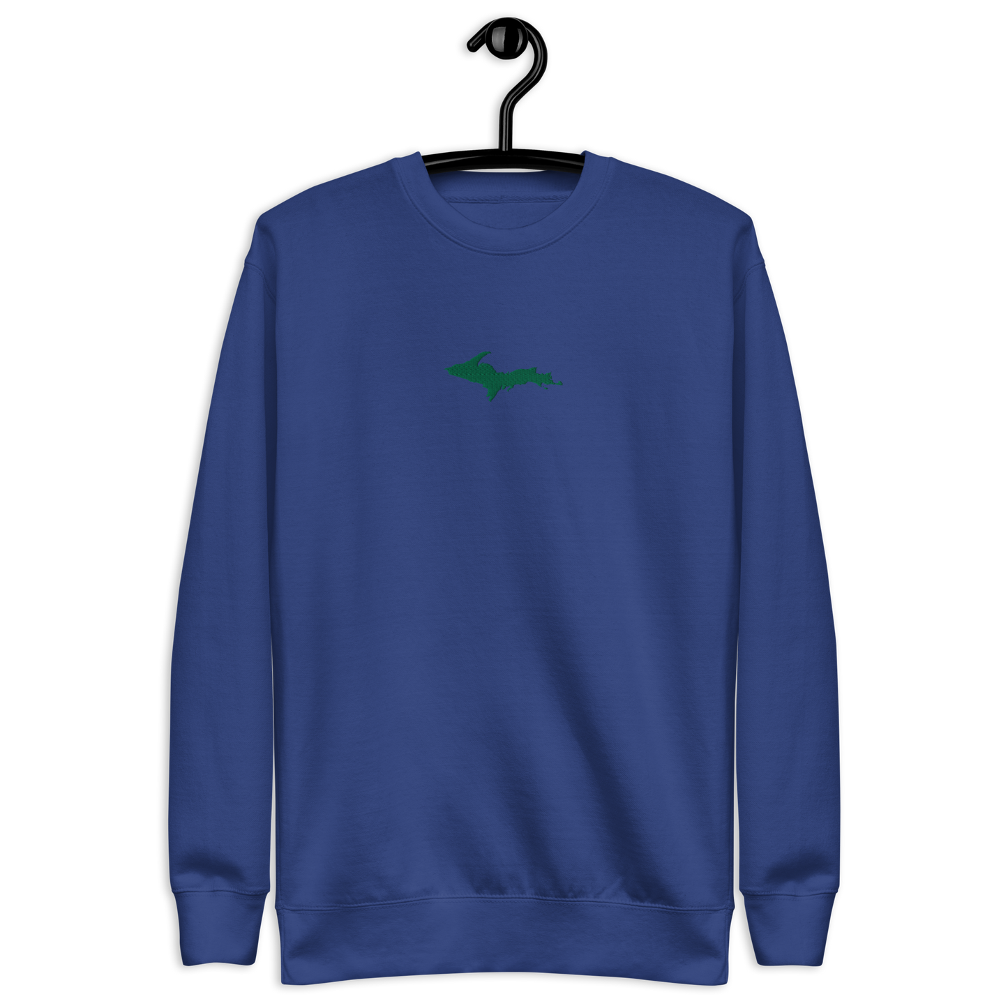 Michigan Upper Peninsula Sweatshirt (w/ Embroidered Green UP Outline) | Unisex Premium