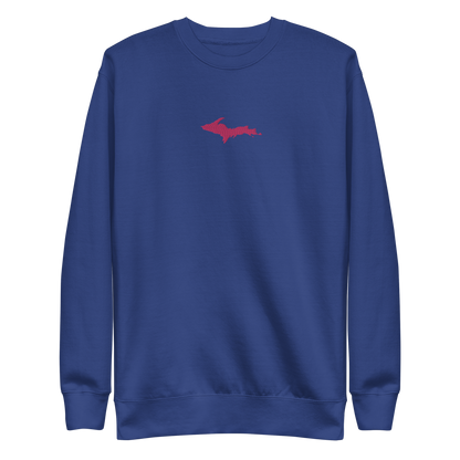 Michigan Upper Peninsula Sweatshirt (w/ Embroidered Pink UP Outline) | Unisex Premium