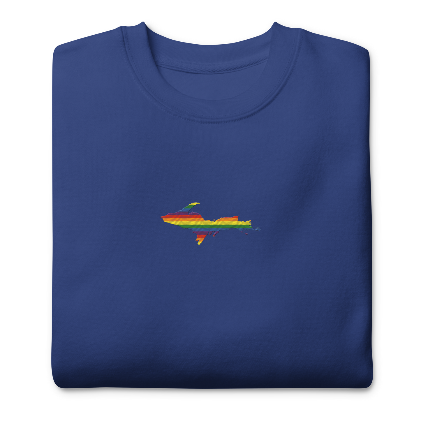 Michigan Upper Peninsula Sweatshirt (w/ Embroidered UP Pride Flag Outline) | Unisex Premium