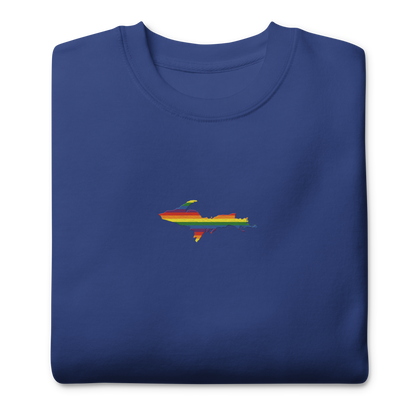 Michigan Upper Peninsula Sweatshirt (w/ Embroidered UP Pride Flag Outline) | Unisex Premium