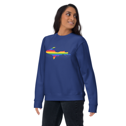 Michigan Upper Peninsula Sweatshirt (w/ UP Pride Flag Outline) | Unisex Premium