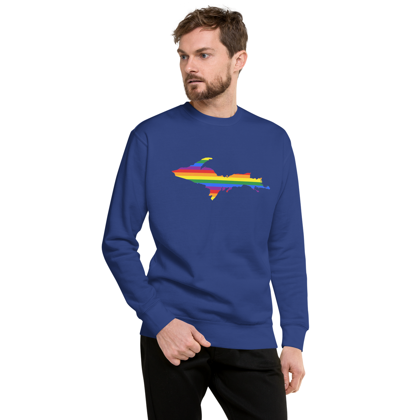 Michigan Upper Peninsula Sweatshirt (w/ UP Pride Flag Outline) | Unisex Premium