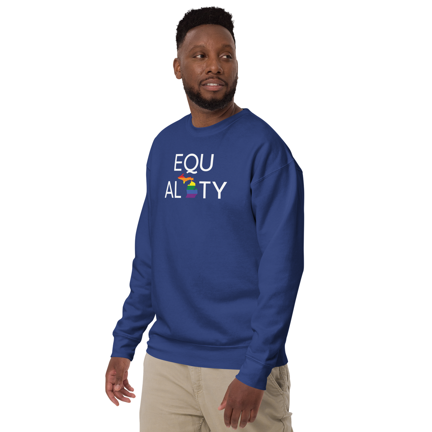 Michigan 'Equality' Premium Sweatshirt (LGBTQ Pride Colors)