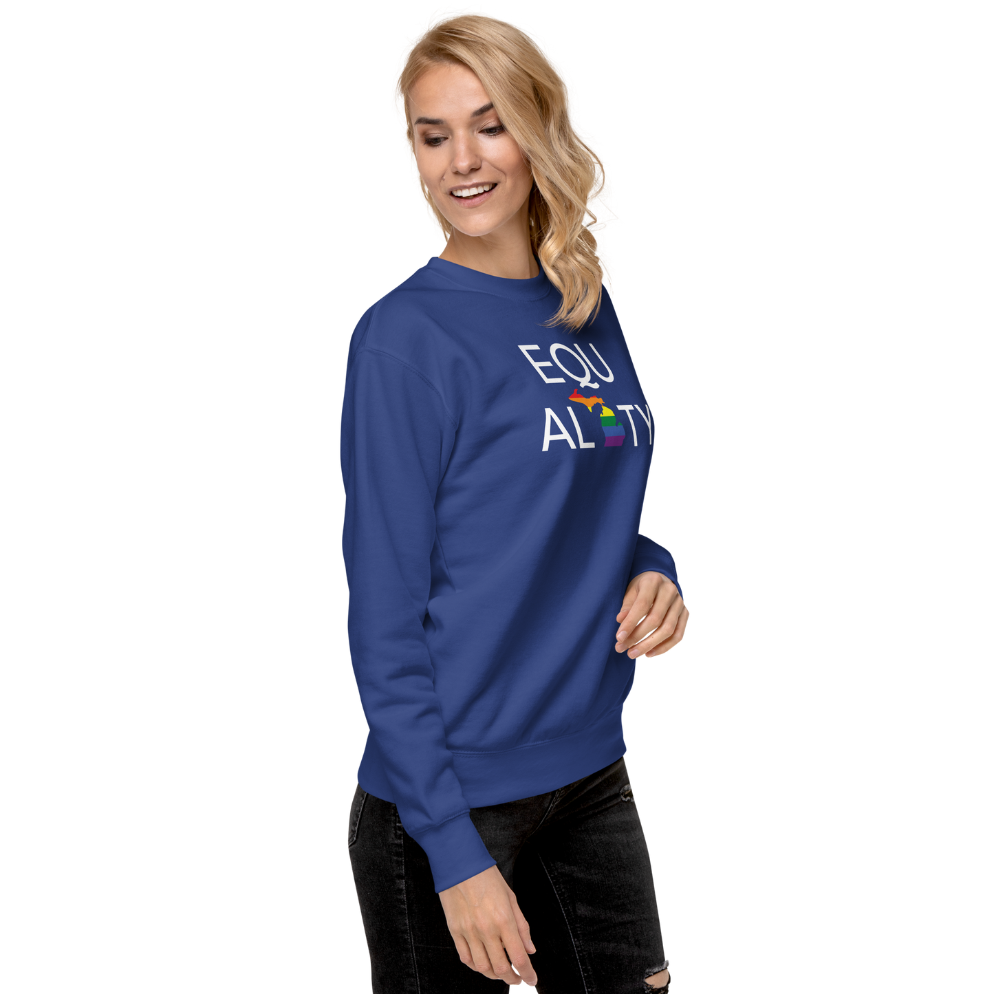 Michigan 'Equality' Premium Sweatshirt (LGBTQ Pride Colors)