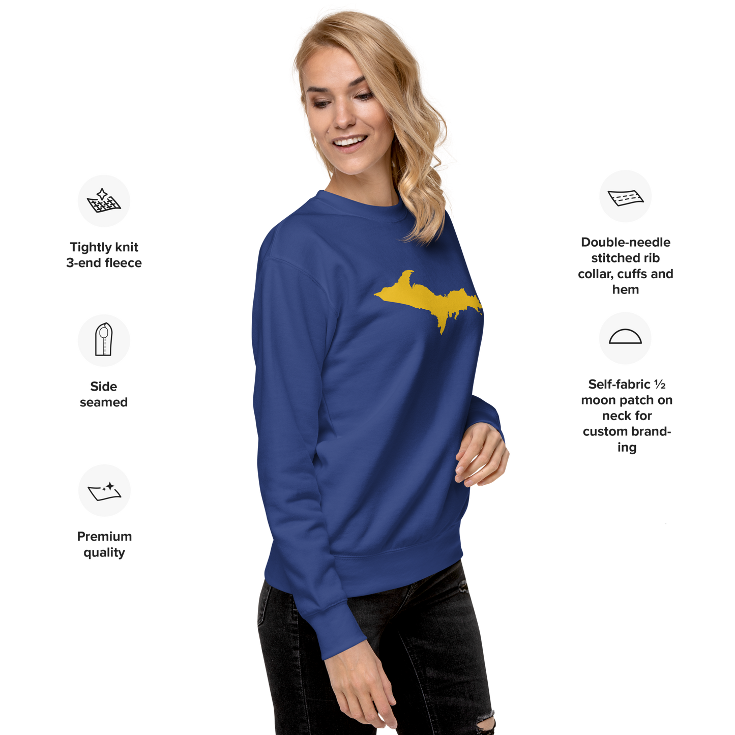 Michigan Upper Peninsula Sweatshirt (w/ Gold UP Outline) | Unisex Premium