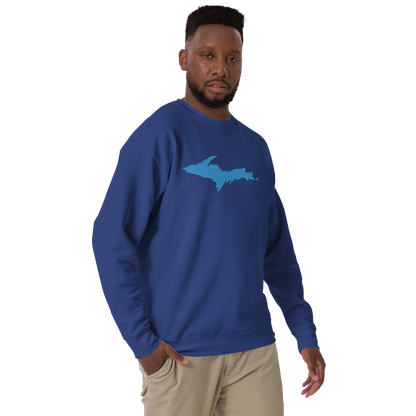 Michigan Upper Peninsula Sweatshirt (w/ Azure UP Outline) | Unisex Premium