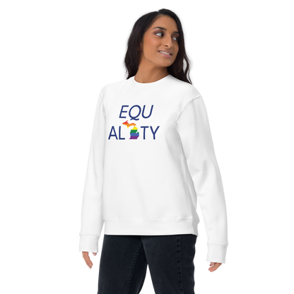 Michigan 'Equality' Premium Sweatshirt (LGBTQ Pride Colors)