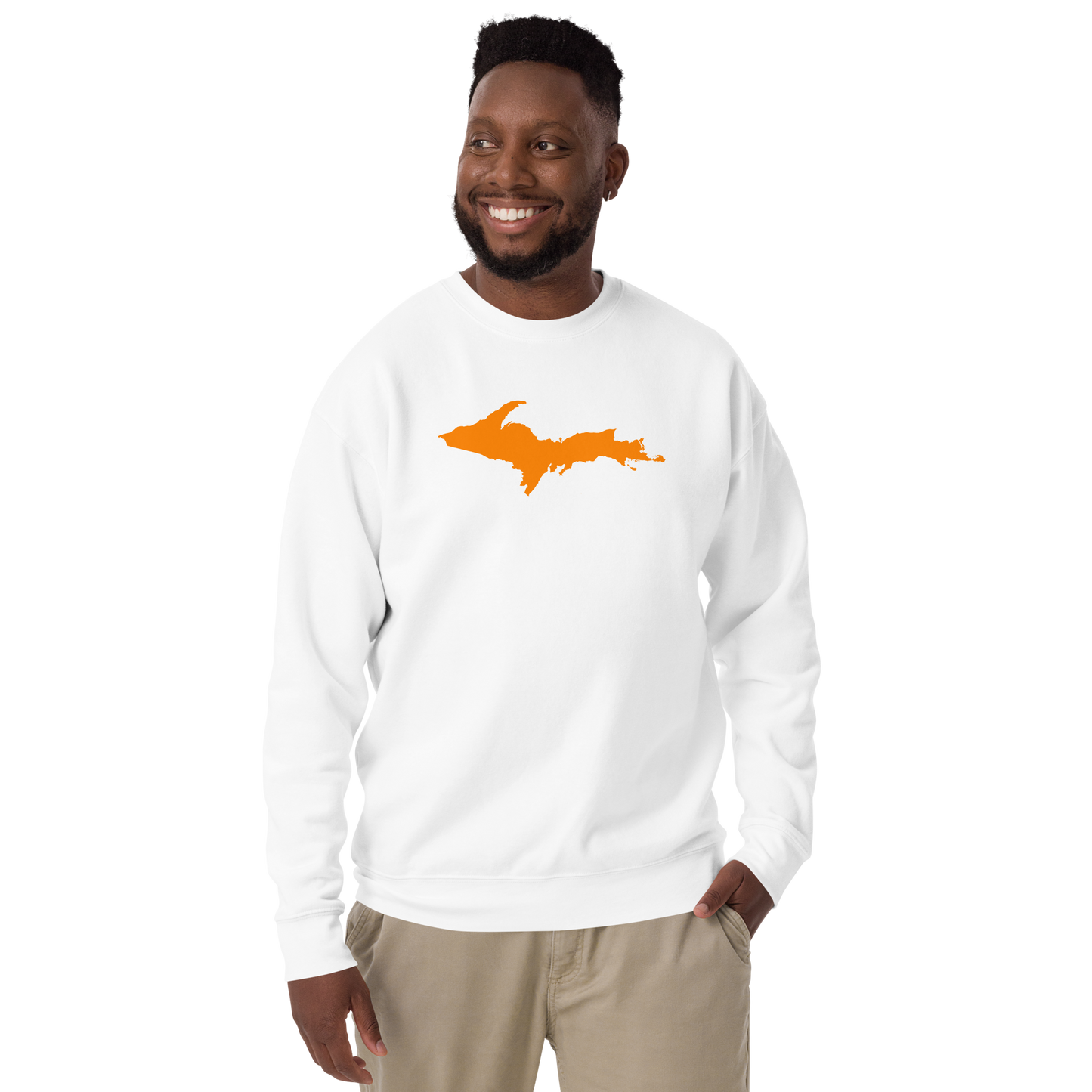 Michigan Upper Peninsula Sweatshirt (w/ Orange UP Outline) | Unisex Premium