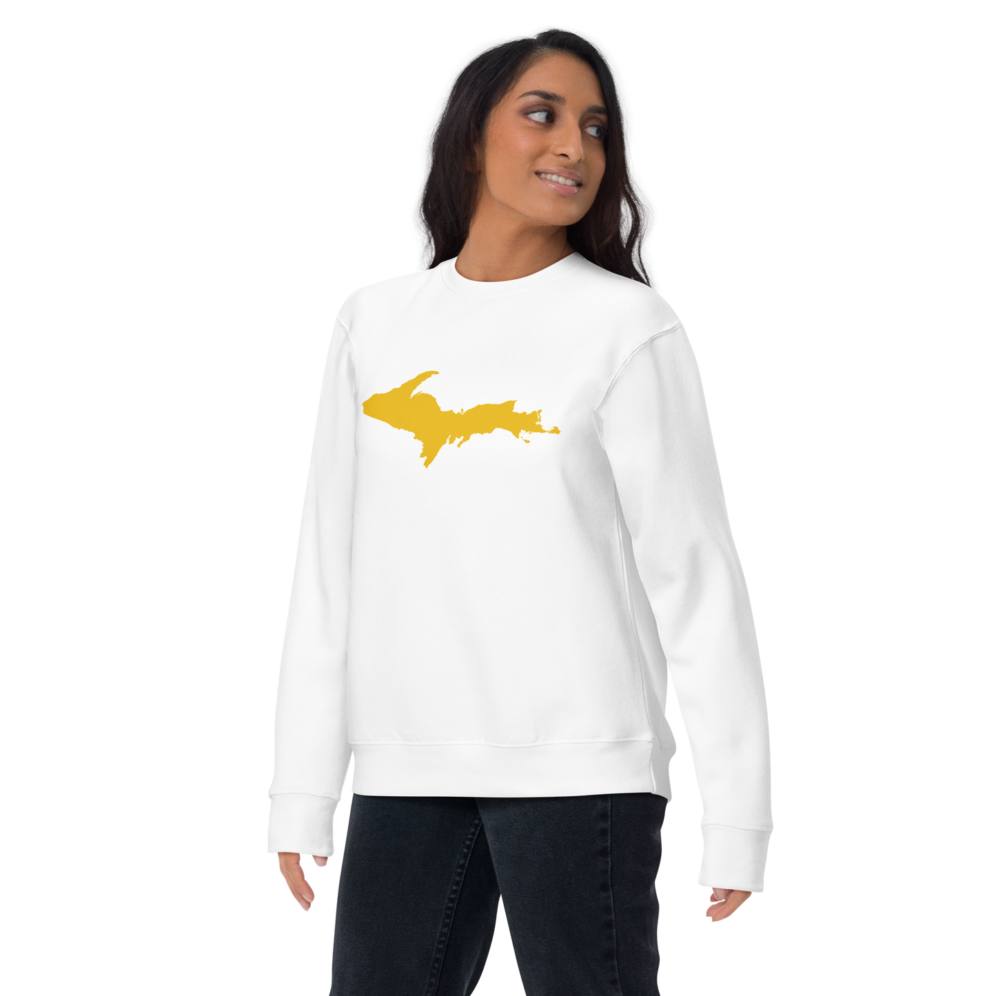 Michigan Upper Peninsula Sweatshirt (w/ Gold UP Outline) | Unisex Premium