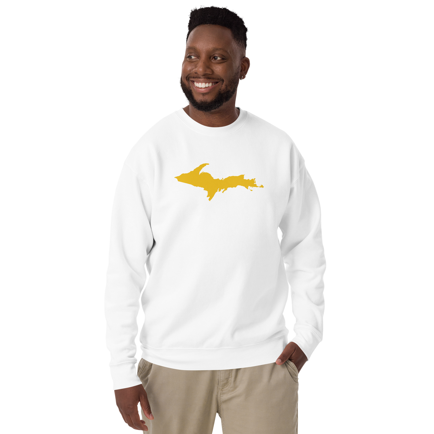 Michigan Upper Peninsula Sweatshirt (w/ Gold UP Outline) | Unisex Premium