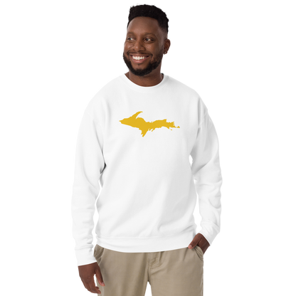 Michigan Upper Peninsula Sweatshirt (w/ Gold UP Outline) | Unisex Premium