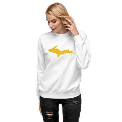 Michigan Upper Peninsula Sweatshirt (w/ Gold UP Outline) | Unisex Premium