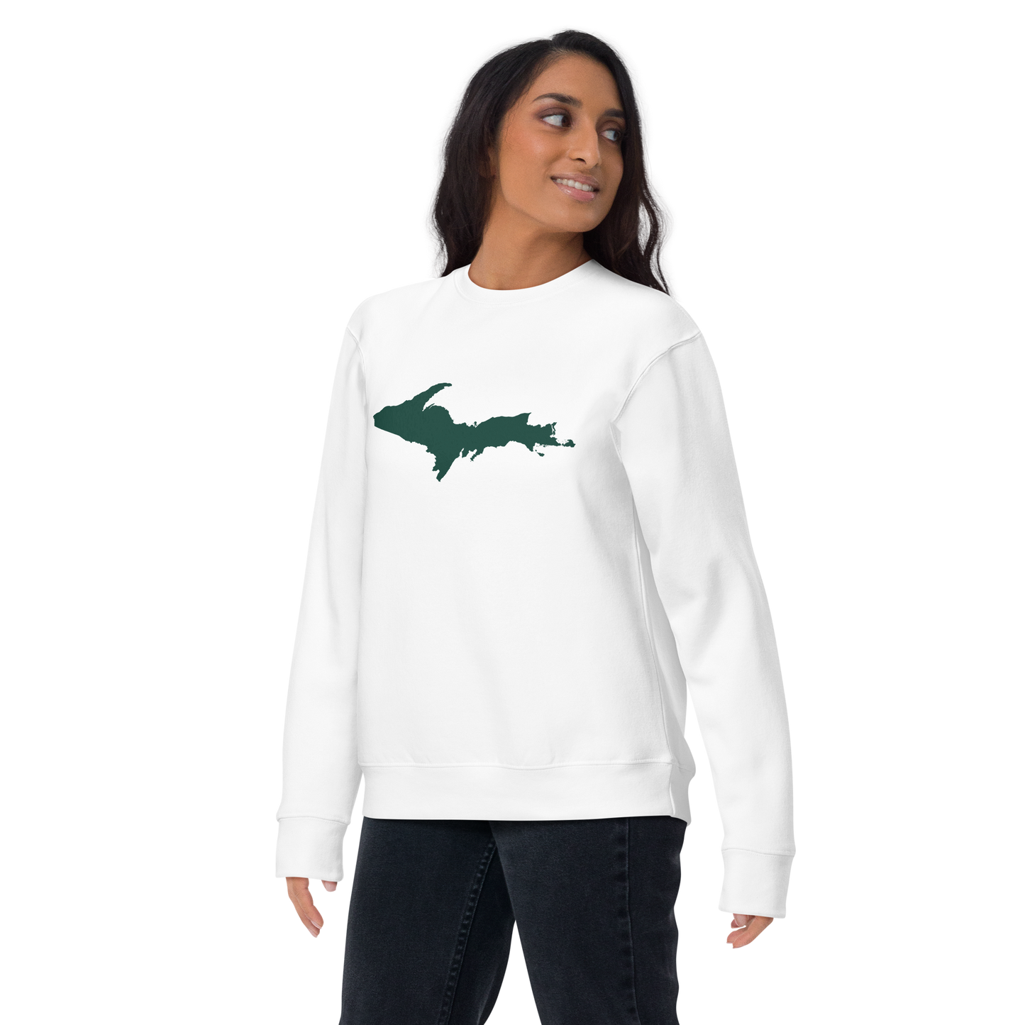 Michigan Upper Peninsula Sweatshirt (w/ Green UP Outline) | Unisex Premium