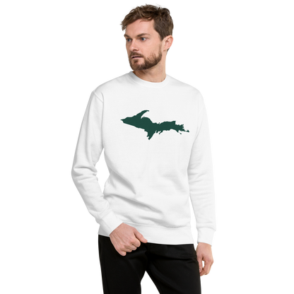 Michigan Upper Peninsula Sweatshirt (w/ Green UP Outline) | Unisex Premium