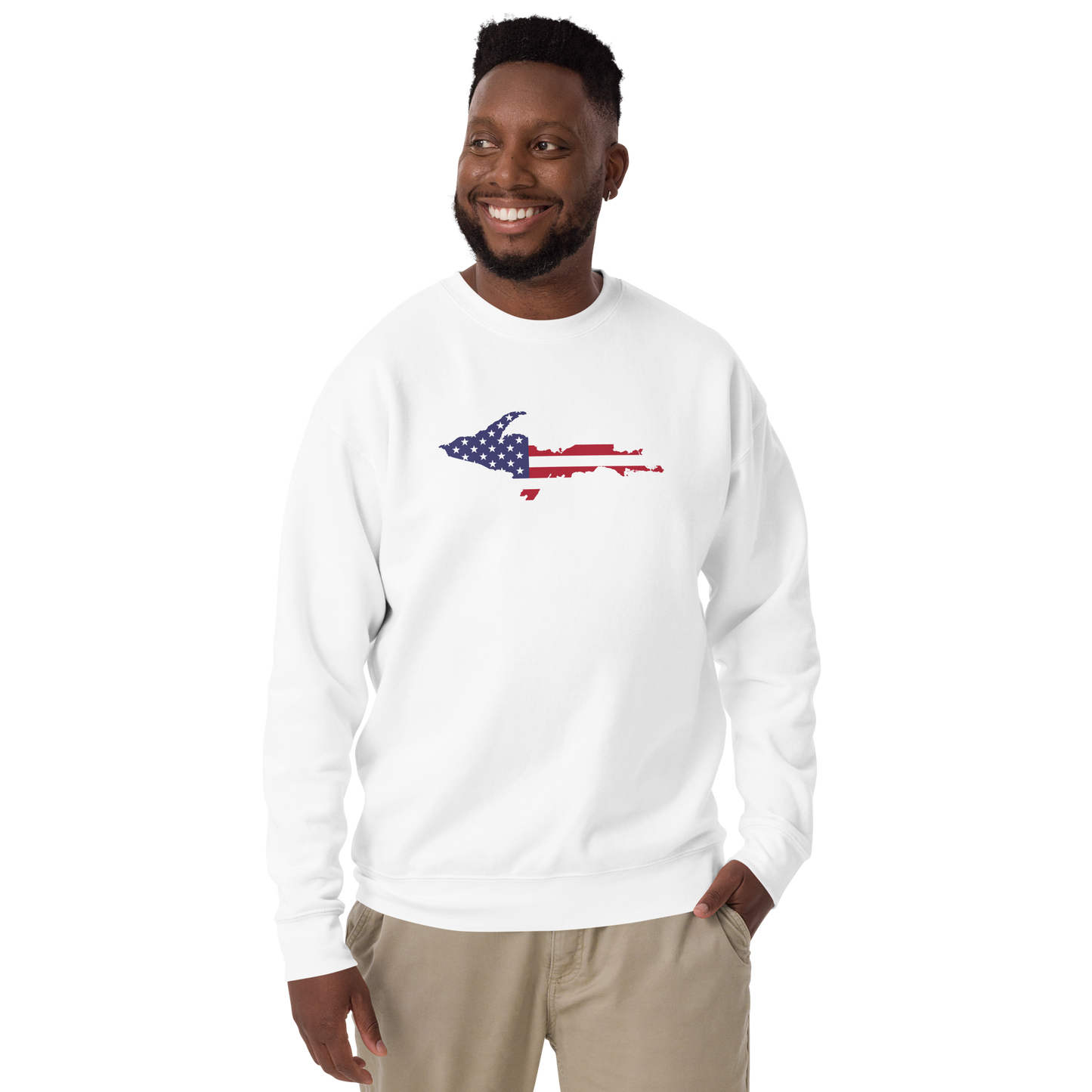 Michigan Upper Peninsula Sweatshirt (w/ UP USA Flag Outline) | Unisex Premium