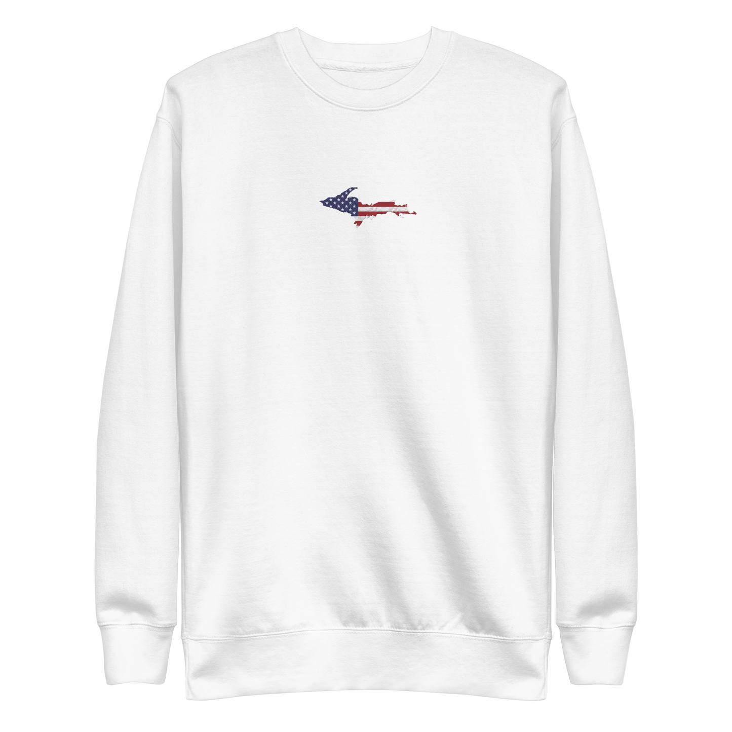 Michigan Upper Peninsula Sweatshirt (w/ Embroidered UP USA Flag Outline) | Unisex Premium