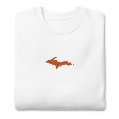 Michigan Upper Peninsula Sweatshirt (w/ Embroidered Orange UP Outline) | Unisex Premium