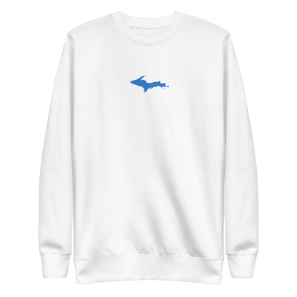 Michigan Upper Peninsula Sweatshirt (w/ Embroidered Azure UP Outline) | Unisex Premium