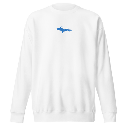 Michigan Upper Peninsula Sweatshirt (w/ Embroidered Azure UP Outline) | Unisex Premium