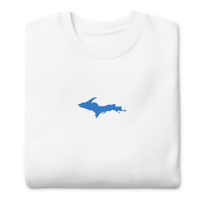 Michigan Upper Peninsula Sweatshirt (w/ Embroidered Azure UP Outline) | Unisex Premium