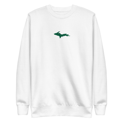 Michigan Upper Peninsula Sweatshirt (w/ Embroidered Green UP Outline) | Unisex Premium