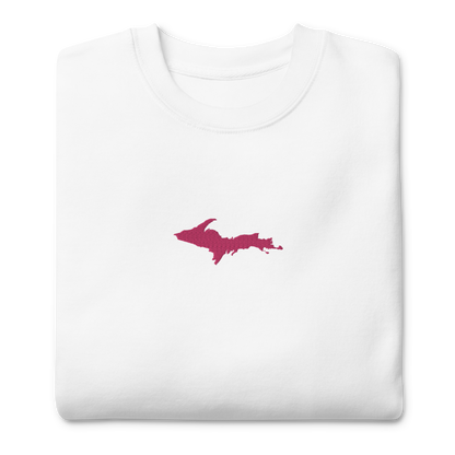 Michigan Upper Peninsula Sweatshirt (w/ Embroidered Pink UP Outline) | Unisex Premium