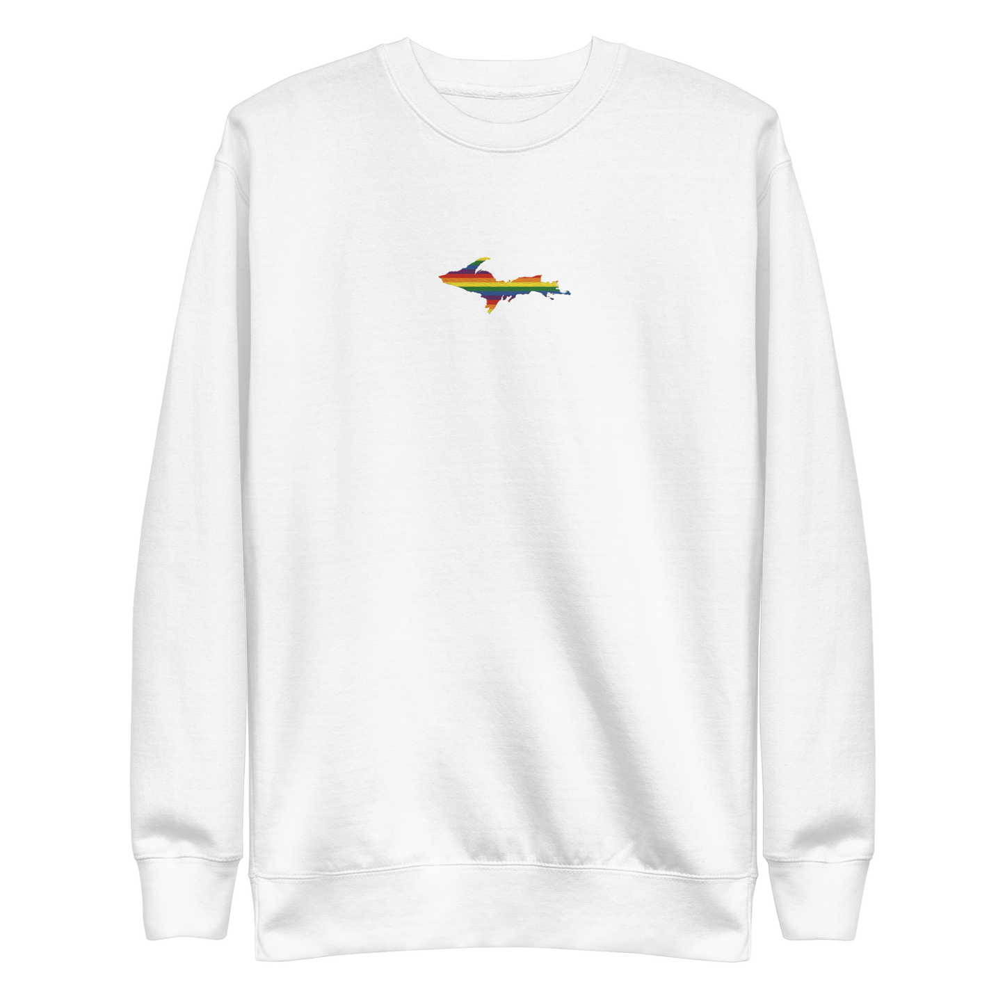 Michigan Upper Peninsula Sweatshirt (w/ Embroidered UP Pride Flag Outline) | Unisex Premium