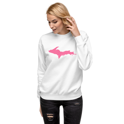 Michigan Upper Peninsula Sweatshirt (w/ Pink UP Outline) | Unisex Premium