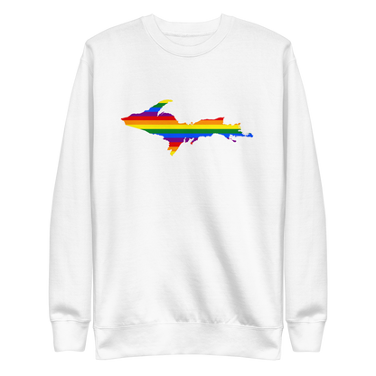 Michigan Upper Peninsula Sweatshirt (w/ UP Pride Flag Outline) | Unisex Premium