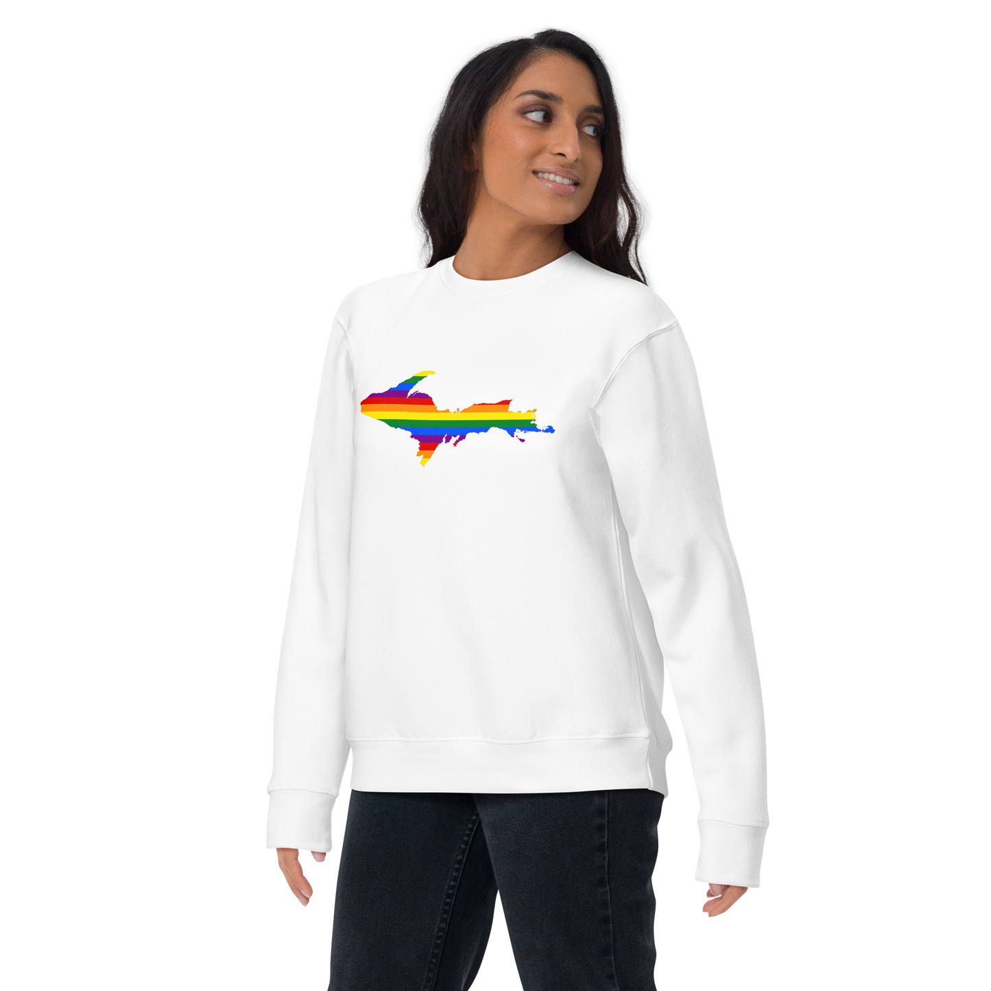 Michigan Upper Peninsula Sweatshirt (w/ UP Pride Flag Outline) | Unisex Premium