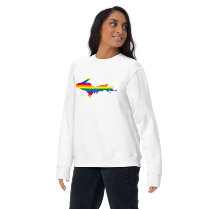 Michigan Upper Peninsula Sweatshirt (w/ UP Pride Flag Outline) | Unisex Premium