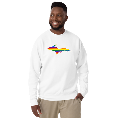 Michigan Upper Peninsula Sweatshirt (w/ UP Pride Flag Outline) | Unisex Premium