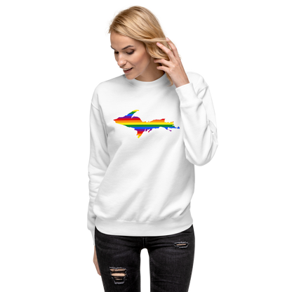 Michigan Upper Peninsula Sweatshirt (w/ UP Pride Flag Outline) | Unisex Premium