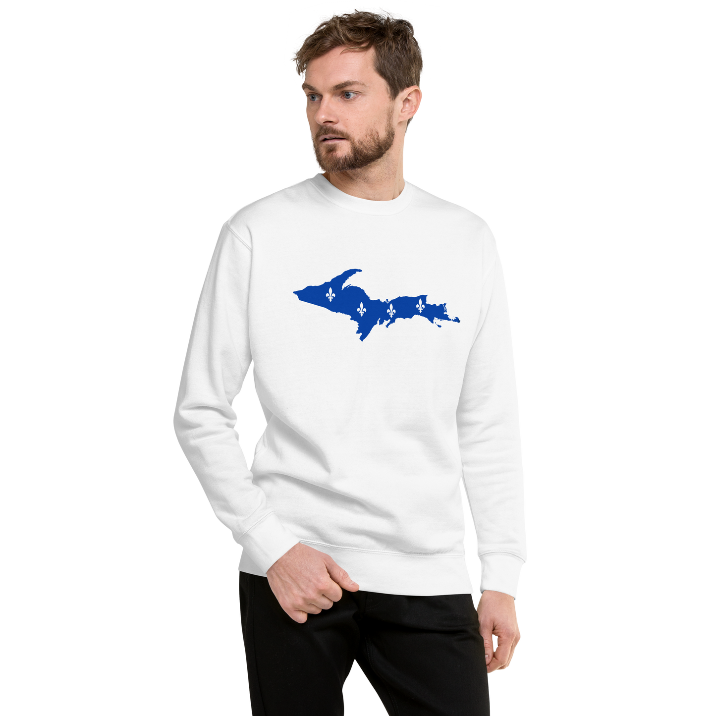 Michigan Upper Peninsula Sweatshirt (w/ UP Quebec Flag Outline) | Unisex Premium