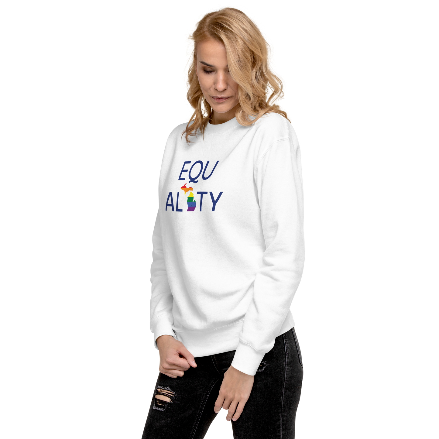 Michigan 'Equality' Premium Sweatshirt (LGBTQ Pride Colors)