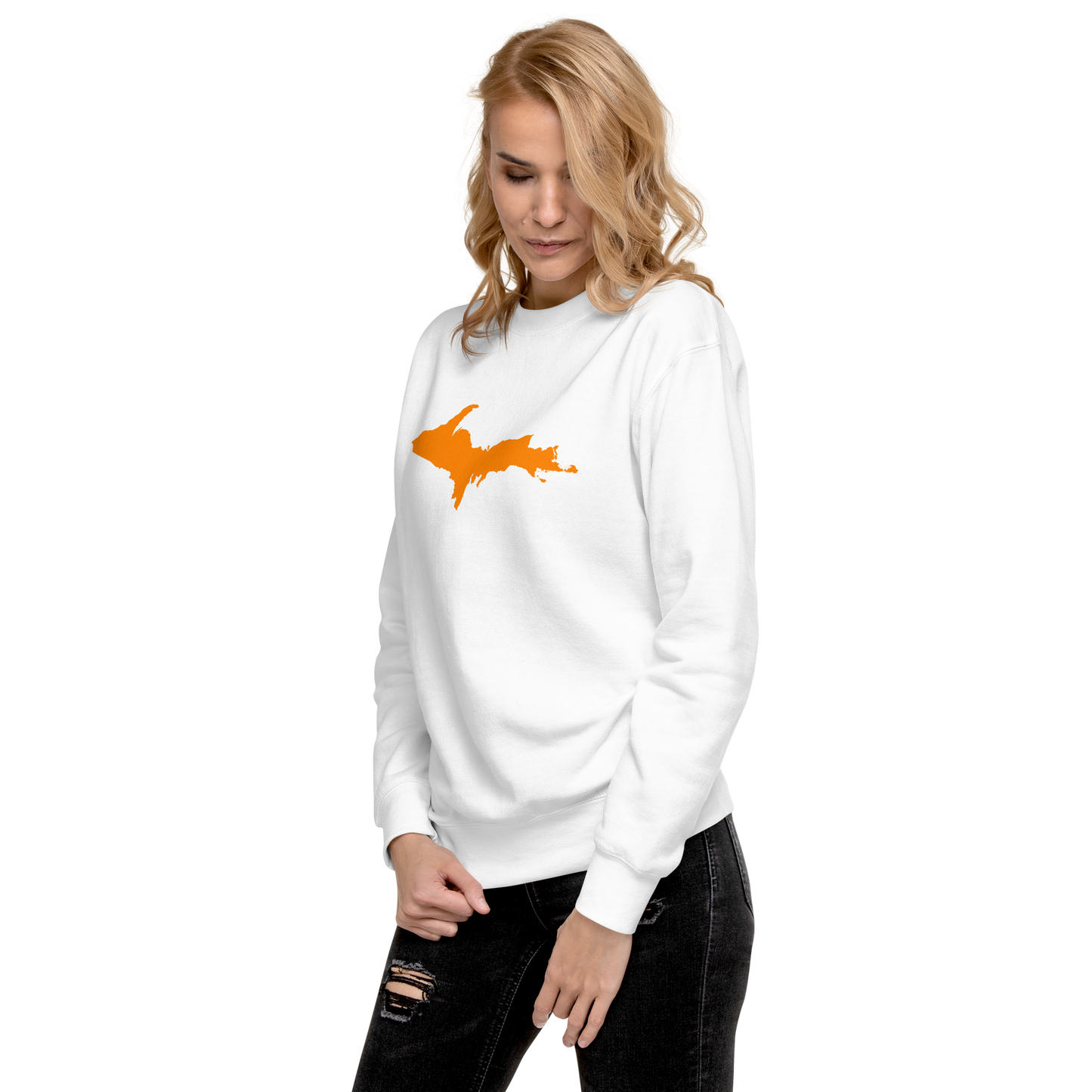 Michigan Upper Peninsula Sweatshirt (w/ Orange UP Outline) | Unisex Premium