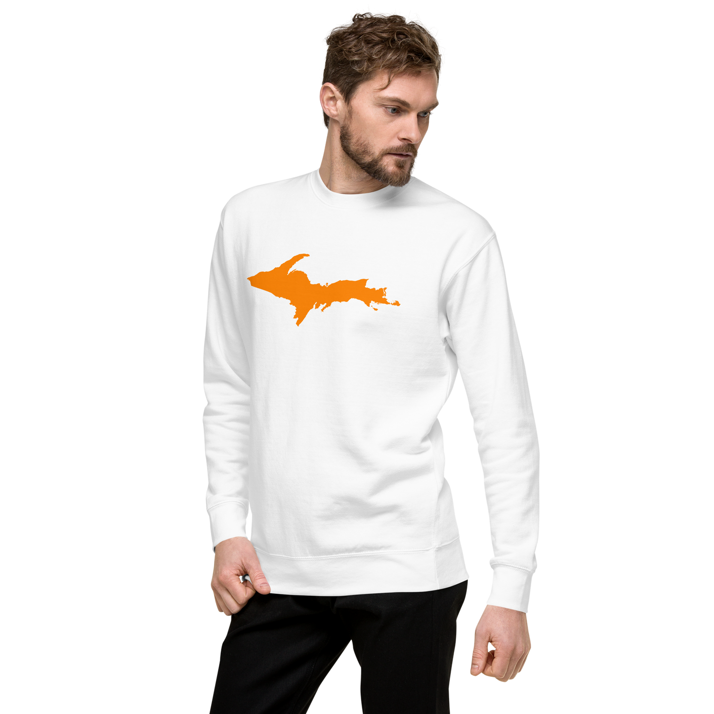 Michigan Upper Peninsula Sweatshirt (w/ Orange UP Outline) | Unisex Premium