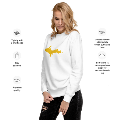 Michigan Upper Peninsula Sweatshirt (w/ Gold UP Outline) | Unisex Premium