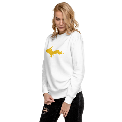 Michigan Upper Peninsula Sweatshirt (w/ Gold UP Outline) | Unisex Premium