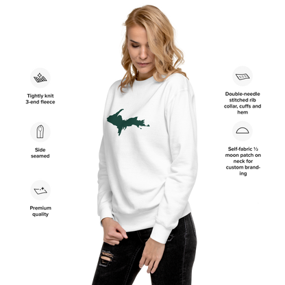 Michigan Upper Peninsula Sweatshirt (w/ Green UP Outline) | Unisex Premium