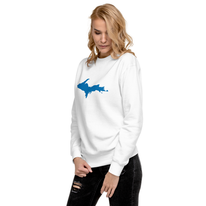 Michigan Upper Peninsula Sweatshirt (w/ Azure UP Outline) | Unisex Premium