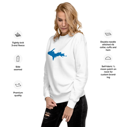 Michigan Upper Peninsula Sweatshirt (w/ Azure UP Outline) | Unisex Premium