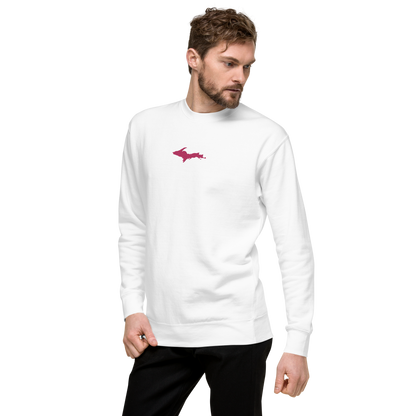 Michigan Upper Peninsula Sweatshirt (w/ Embroidered Pink UP Outline) | Unisex Premium