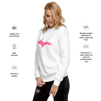 Michigan Upper Peninsula Sweatshirt (w/ Pink UP Outline) | Unisex Premium