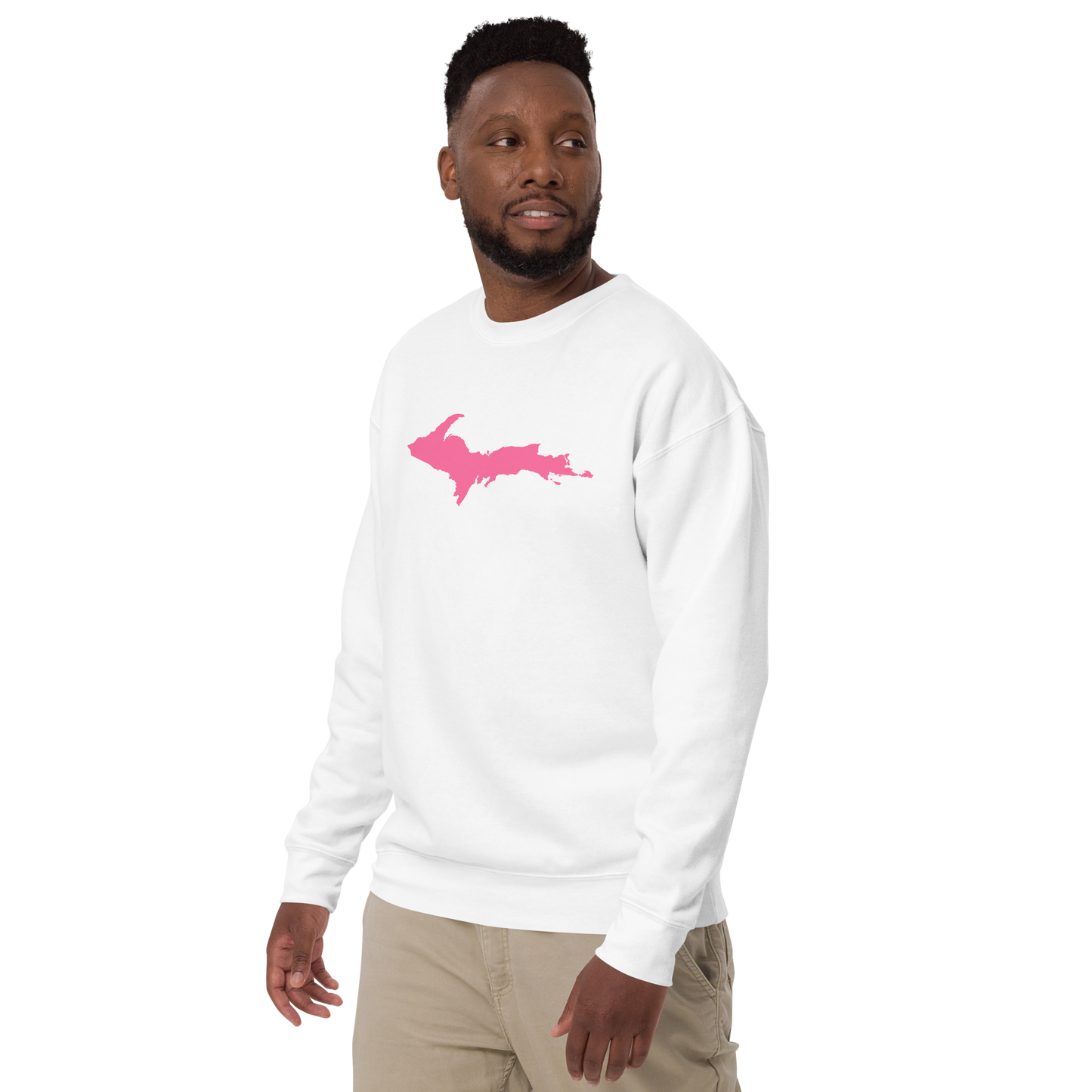 Michigan Upper Peninsula Sweatshirt (w/ Pink UP Outline) | Unisex Premium