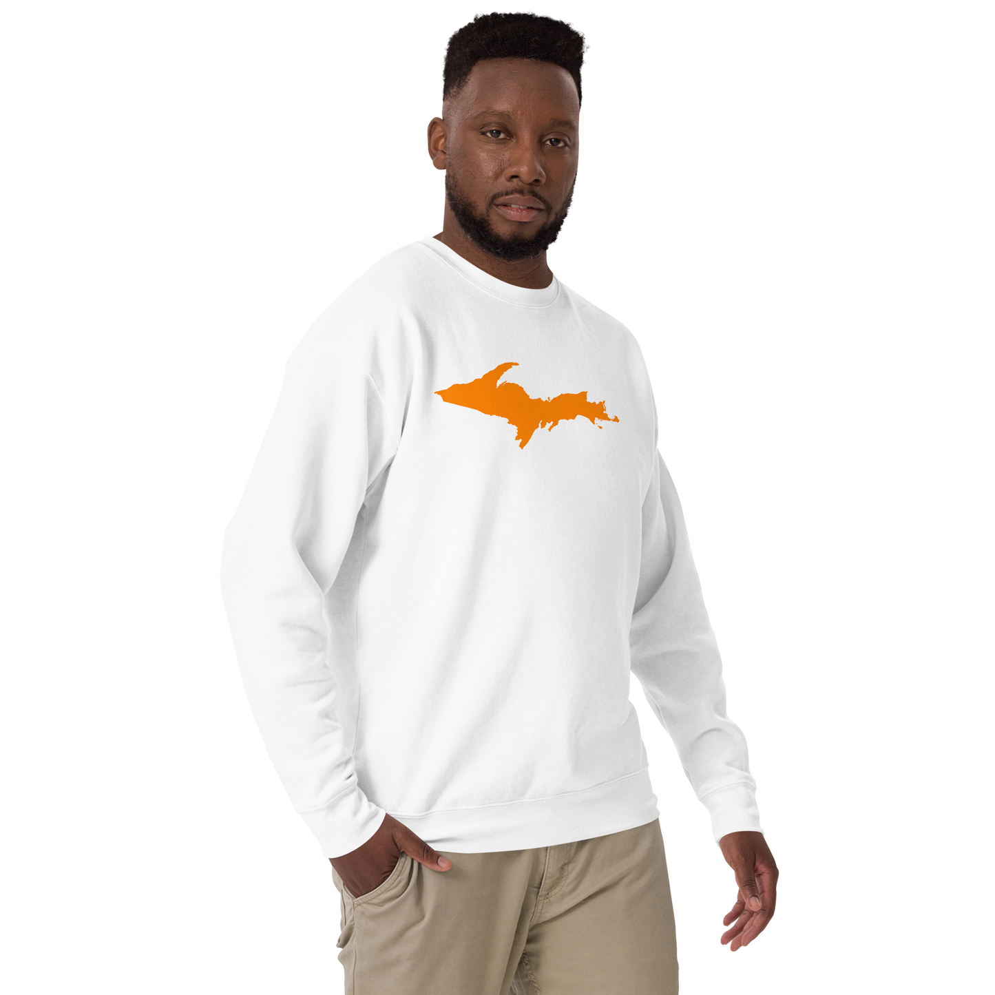 Michigan Upper Peninsula Sweatshirt (w/ Orange UP Outline) | Unisex Premium