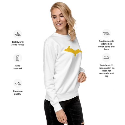 Michigan Upper Peninsula Sweatshirt (w/ Gold UP Outline) | Unisex Premium