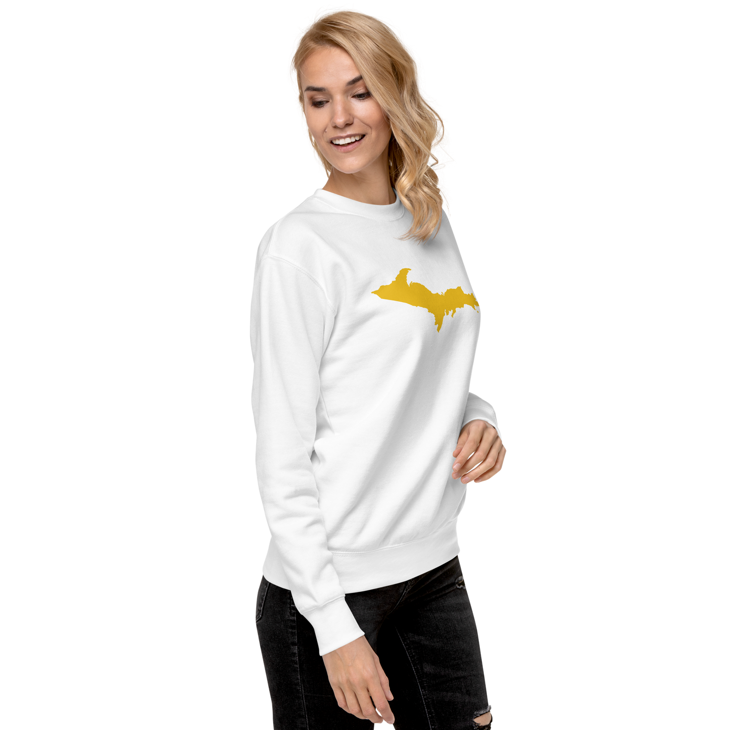 Michigan Upper Peninsula Sweatshirt (w/ Gold UP Outline) | Unisex Premium