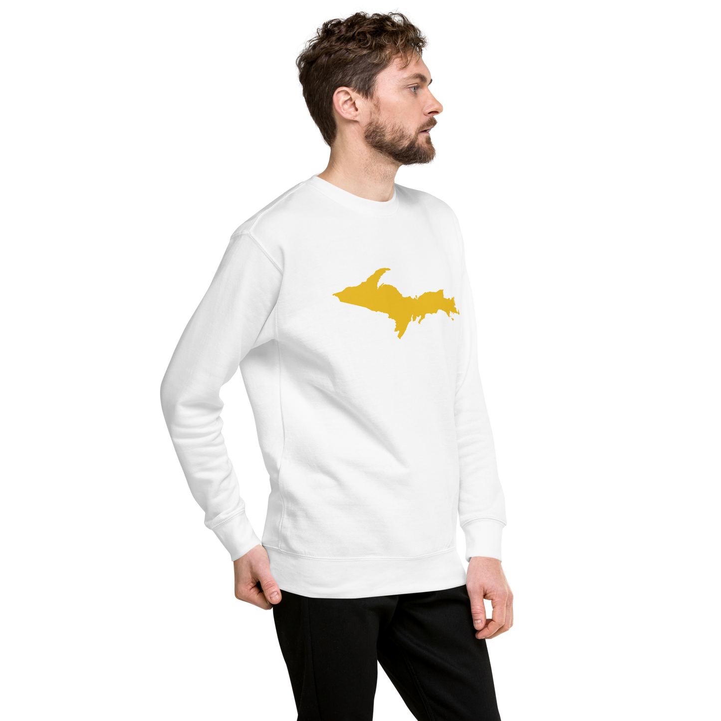 Michigan Upper Peninsula Sweatshirt (w/ Gold UP Outline) | Unisex Premium